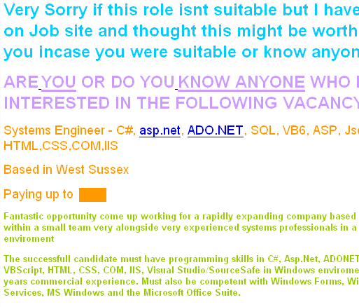 Job advert - hideous colours